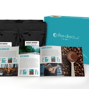 12 coffees in a gift pack on a white background