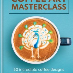 A blue book cover for Coffee Art Masterclass