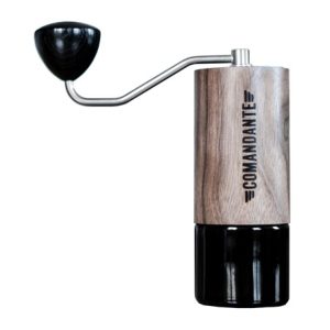 Coffee grinder with walnut finish